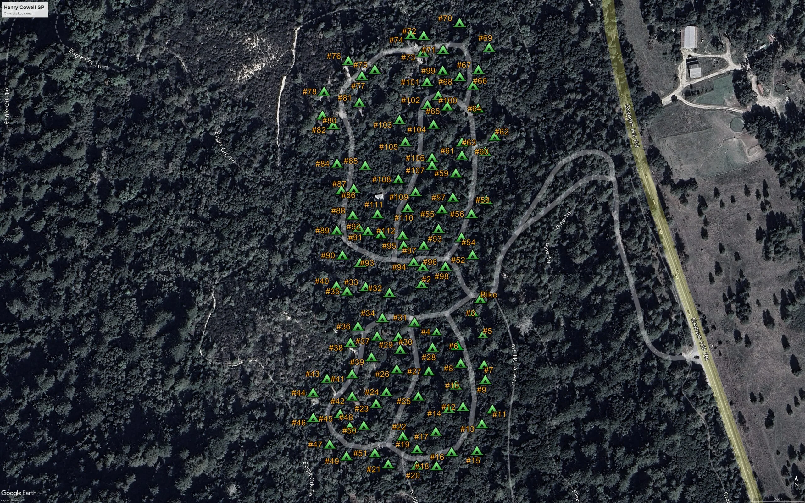 Wildcat camp map